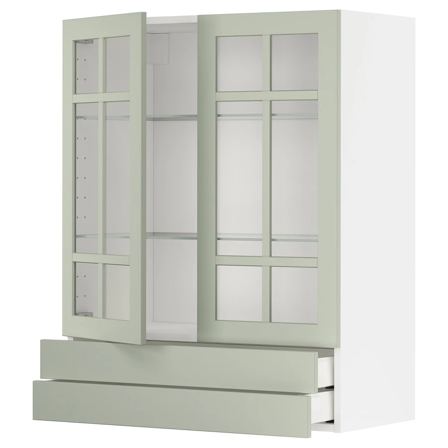 Шкаф  - METOD / MAXIMERA IKEA/  МЕТОД/МАКСИМЕРА ИКЕА, 100х80 см, белый/зеленый (изображение №1)