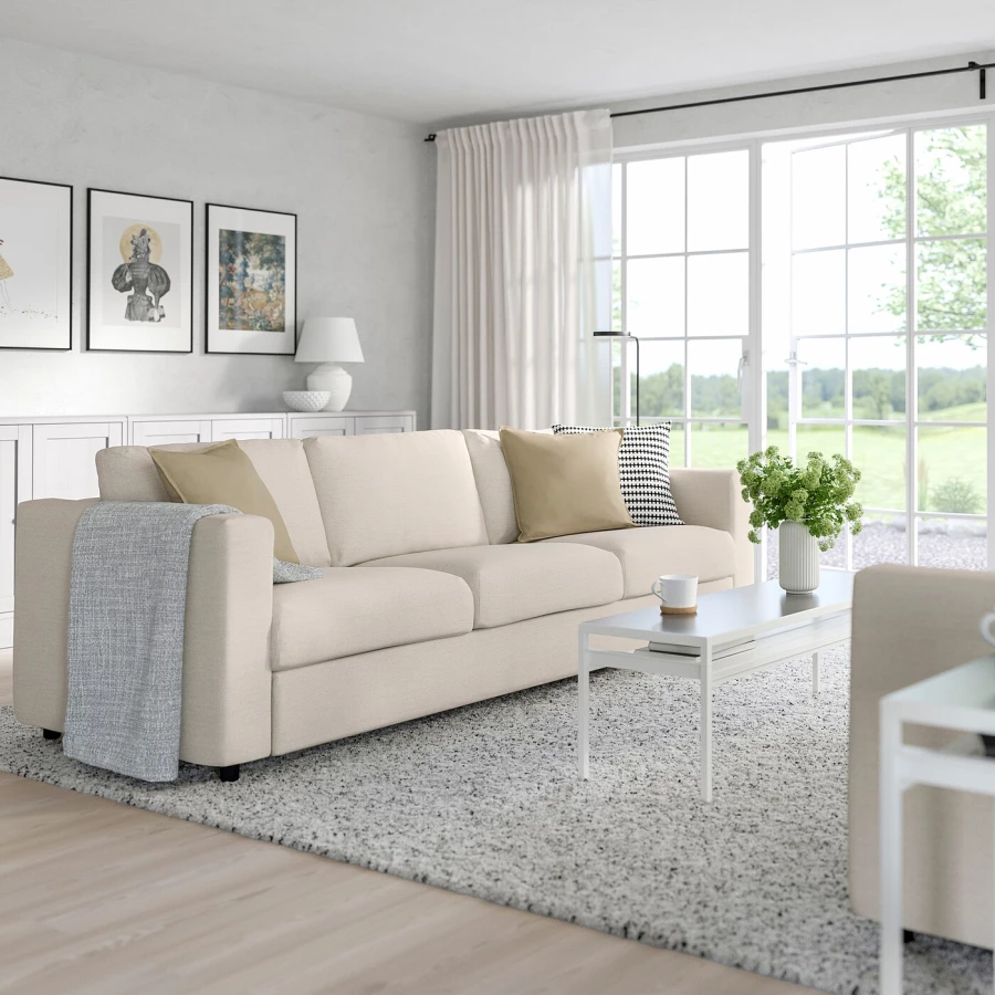 3-местный диван-кровать - IKEA VIMLE, 98x261см, белый, ВИМЛЕ ИКЕА (изображение №12)