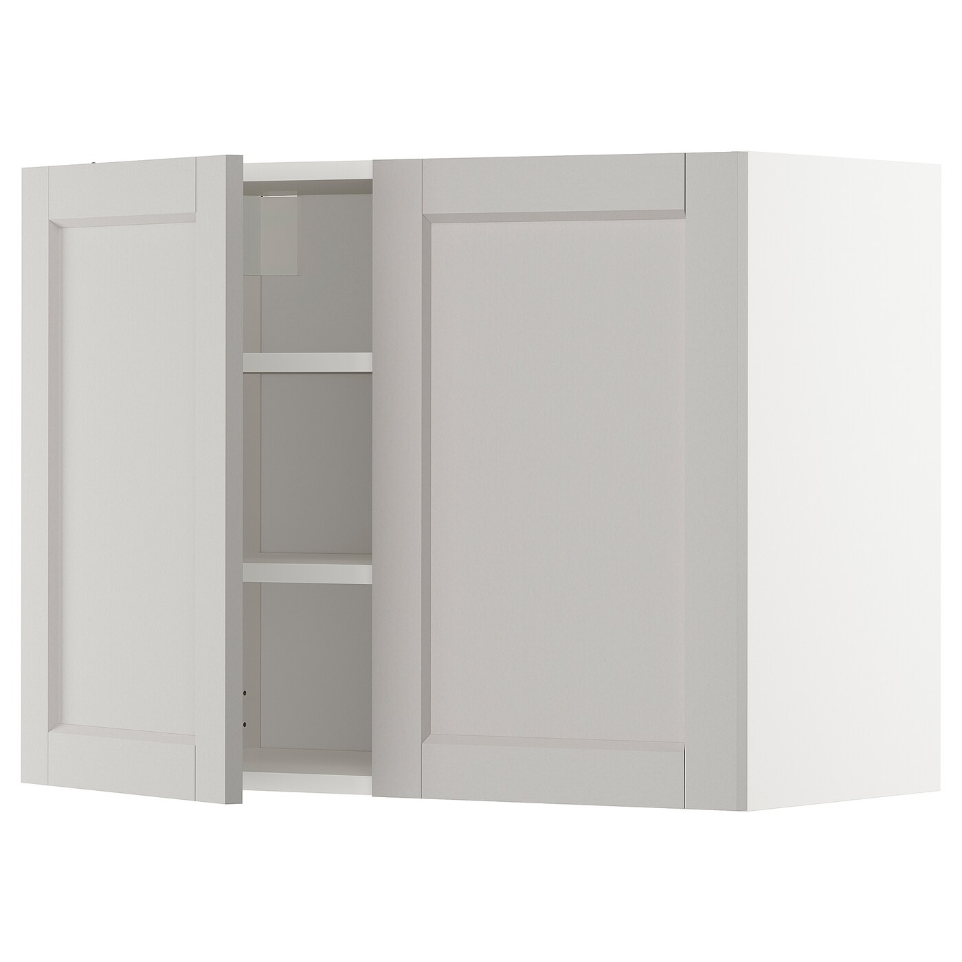 Навесной шкаф с полкой - METOD IKEA/ МЕТОД ИКЕА, 80х60 см, белый/светло-серый