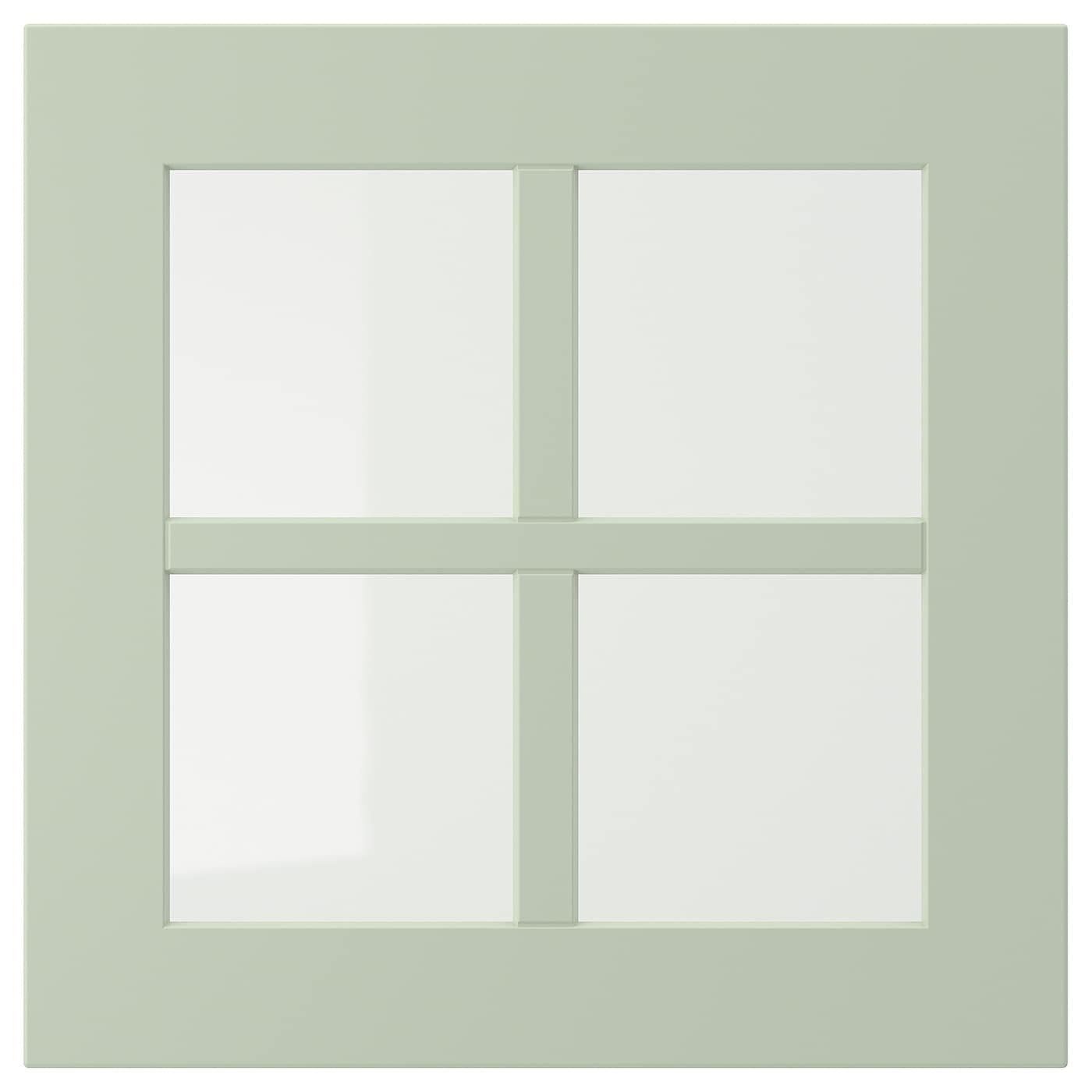 Дверца со стеклом - IKEA STENSUND, 40х40 см, светло-зеленый, СТЕНСУНД ИКЕА