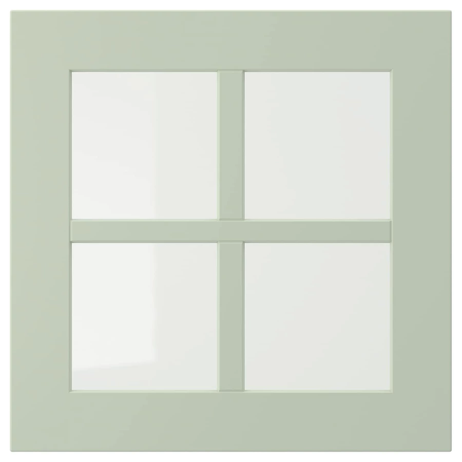 Дверца со стеклом - IKEA STENSUND, 40х40 см, светло-зеленый, СТЕНСУНД ИКЕА (изображение №1)