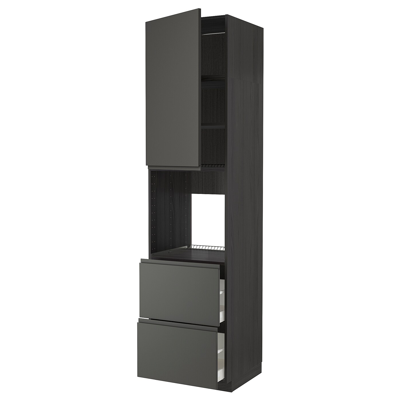 Высокий шкаф - IKEA METOD/MAXIMERA/МЕТОД/МАКСИМЕРА ИКЕА, 240х60х40 см, черный