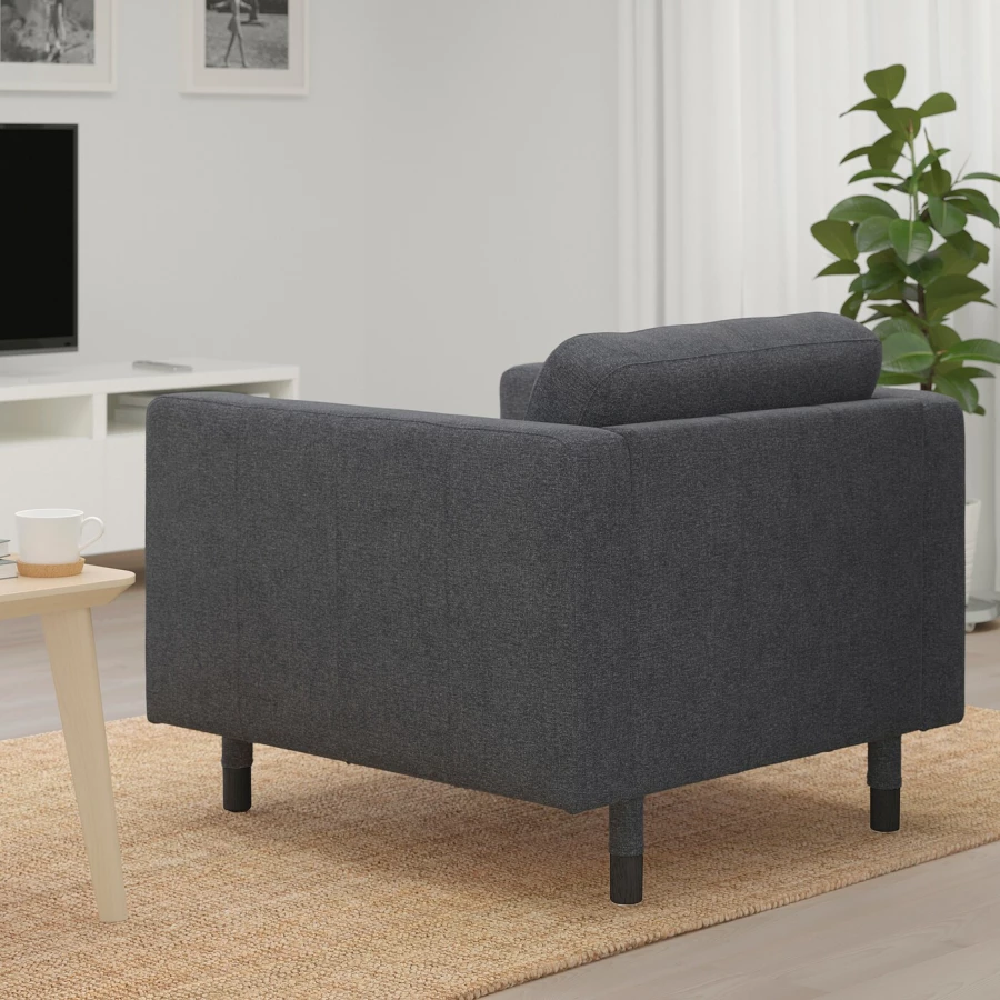 Кресло - IKEA LANDSKRONA, 89х89х78 см, серый, ЛАНДСКРУНА ИКЕА (изображение №3)