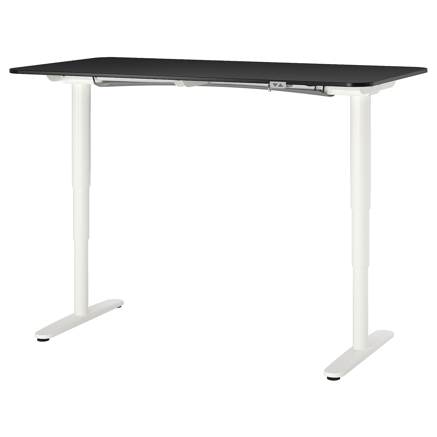 Письменный стол - IKEA BEKANT, 160х80х65-125 см, черный/белый, БЕКАНТ ИКЕА