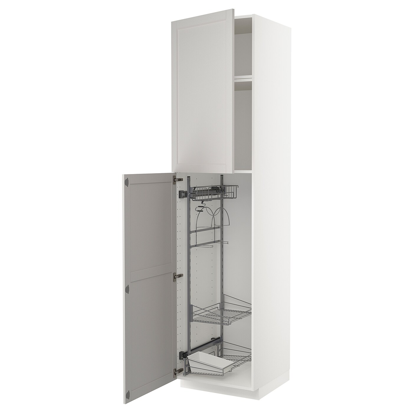 Высокий шкаф - IKEA METOD/МЕТОД ИКЕА, 60х60х240 см, белый/серый