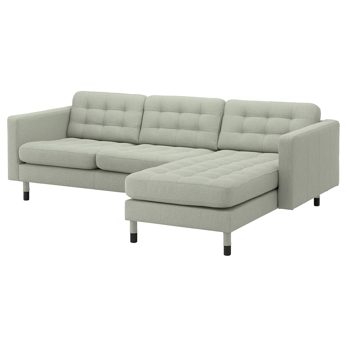 3-местный диван с шезлонгом - IKEA LANDSKRONA, 89x240см, серый, ЛАНДСКРУНА ИКЕА