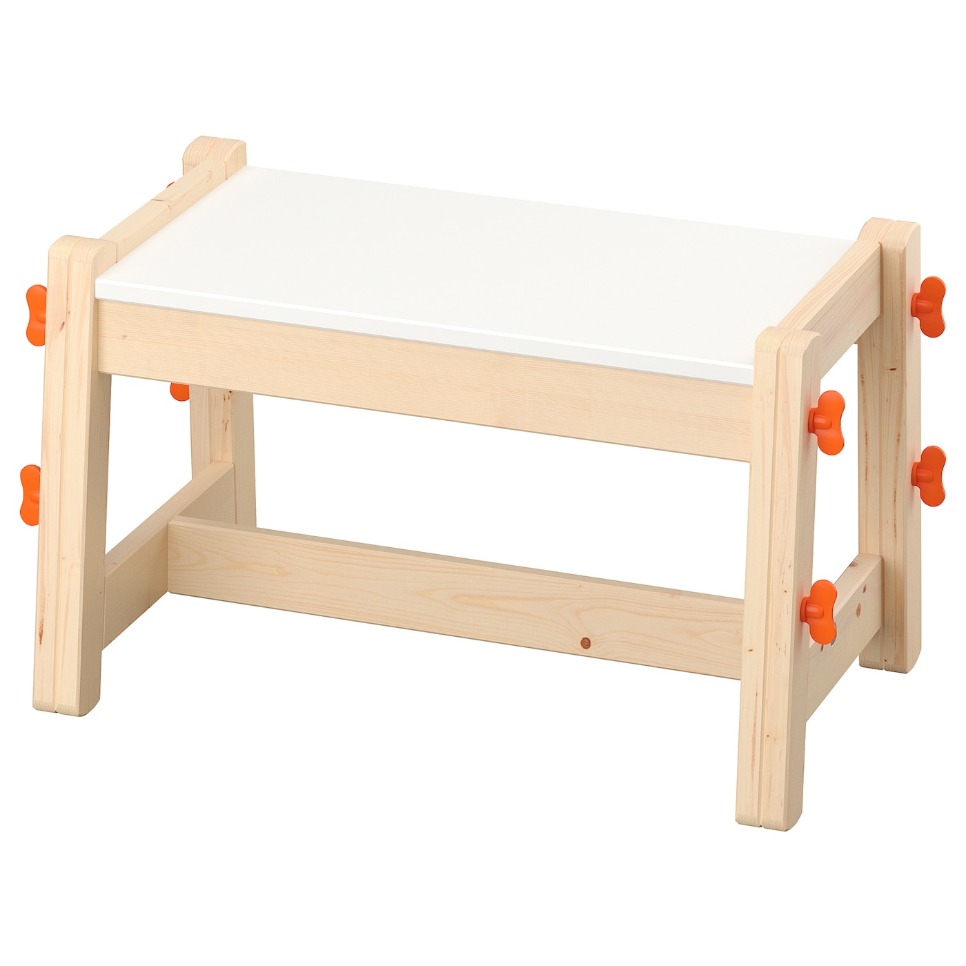 Скамья детская - IKEA FLISAT, 45х55 см, белый/светло-коричневый, ФЛИСАТ ИКЕА