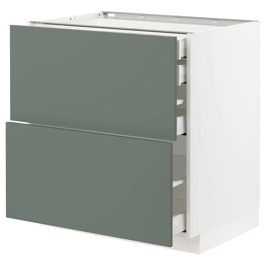 Напольный кухонный шкаф  - IKEA METOD MAXIMERA, 88x61,6x80см, белый/серый, МЕТОД МАКСИМЕРА ИКЕА (изображение №1)