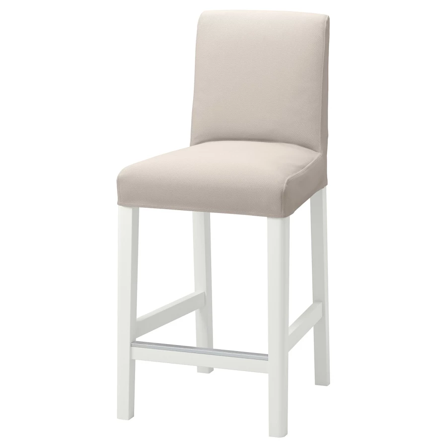Барный стул со спинкой - BERGMUND IKEA/БЕРГМУНД ИКЕА, 97х45х48см, бежевый (изображение №1)