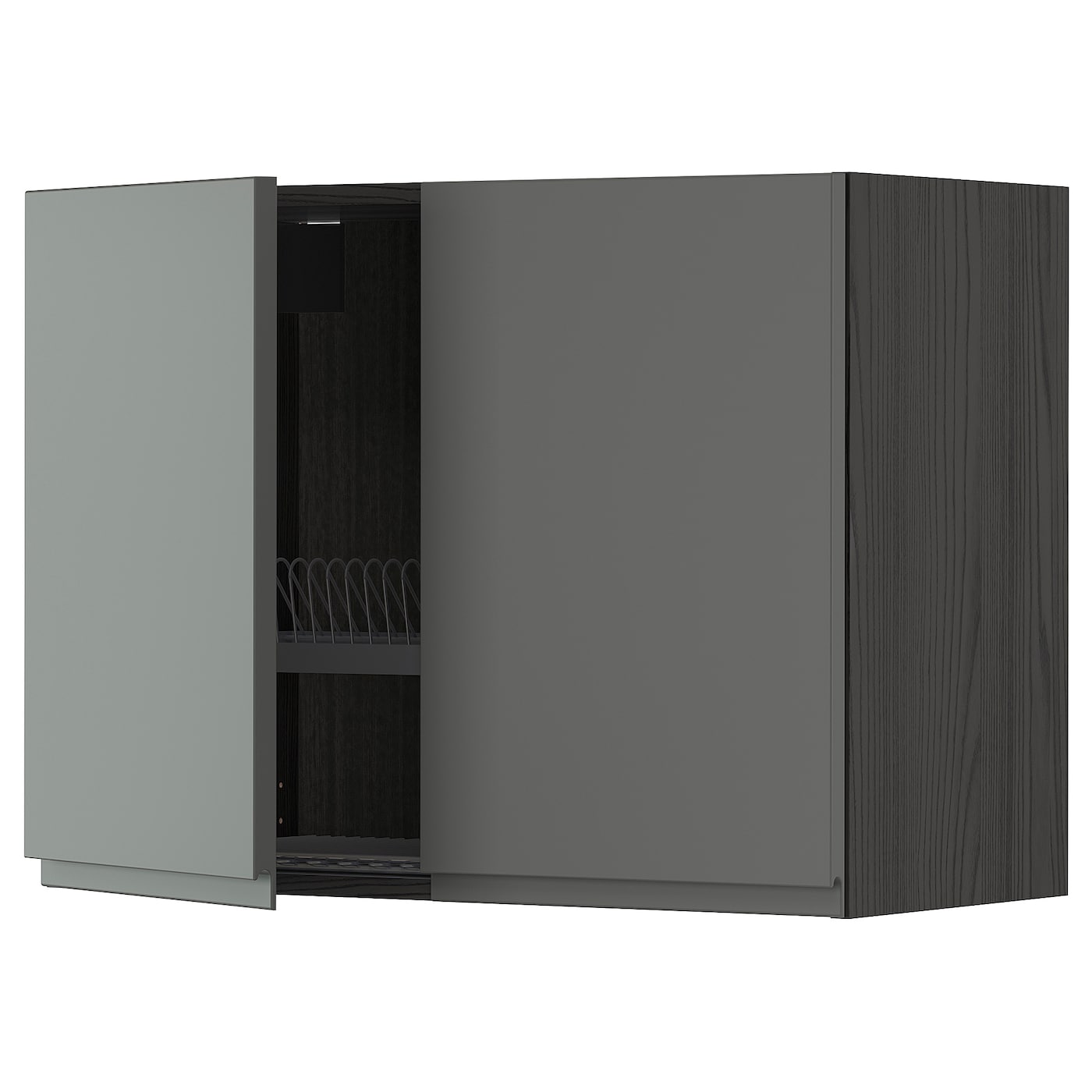 Навесной шкаф с сушилкой - METOD IKEA/ МЕТОД ИКЕА, 60х80 см, черный/серый