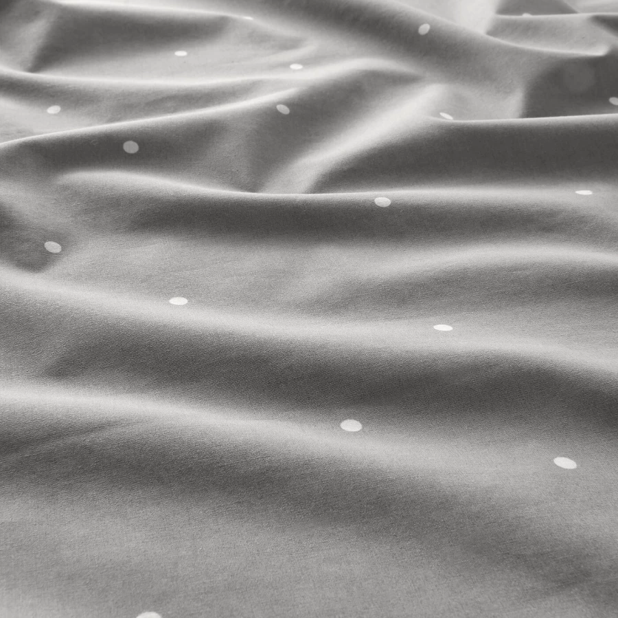 Пододеяльник и наволочка для детской кроватки - LENAST  IKEA/  ЛЕНАСТ ИКЕА,  110x125/35x55 см, серый (изображение №6)