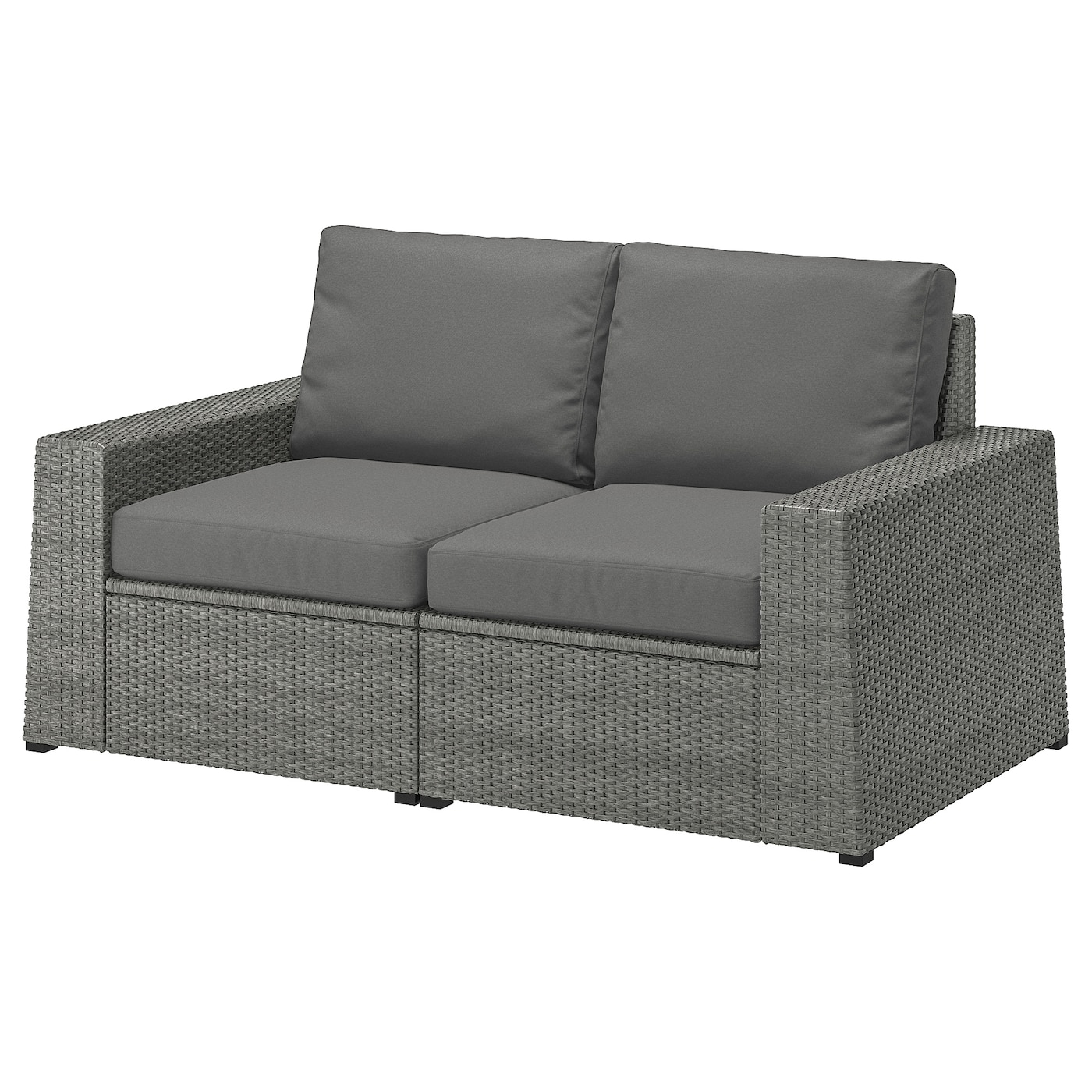 2-местный модульный диван - IKEA SOLLERÖN/SOLLERON/СОЛЛЕРОН ИКЕА, 88х82х161 см, темно-серый