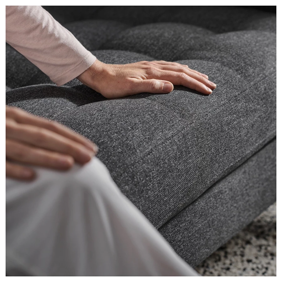 4-местный диван с шезлонгом - IKEA LANDSKRONA, 89x280см, темно-серый, ЛАНДСКРУНА ИКЕА (изображение №3)