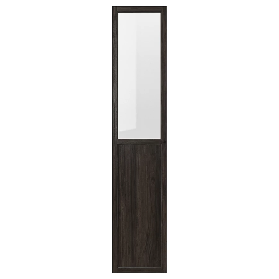 Стеклянная дверь - IKEA OXBERG/ОКСБЕРГ ИКЕА, 192х40 см, черный (изображение №1)