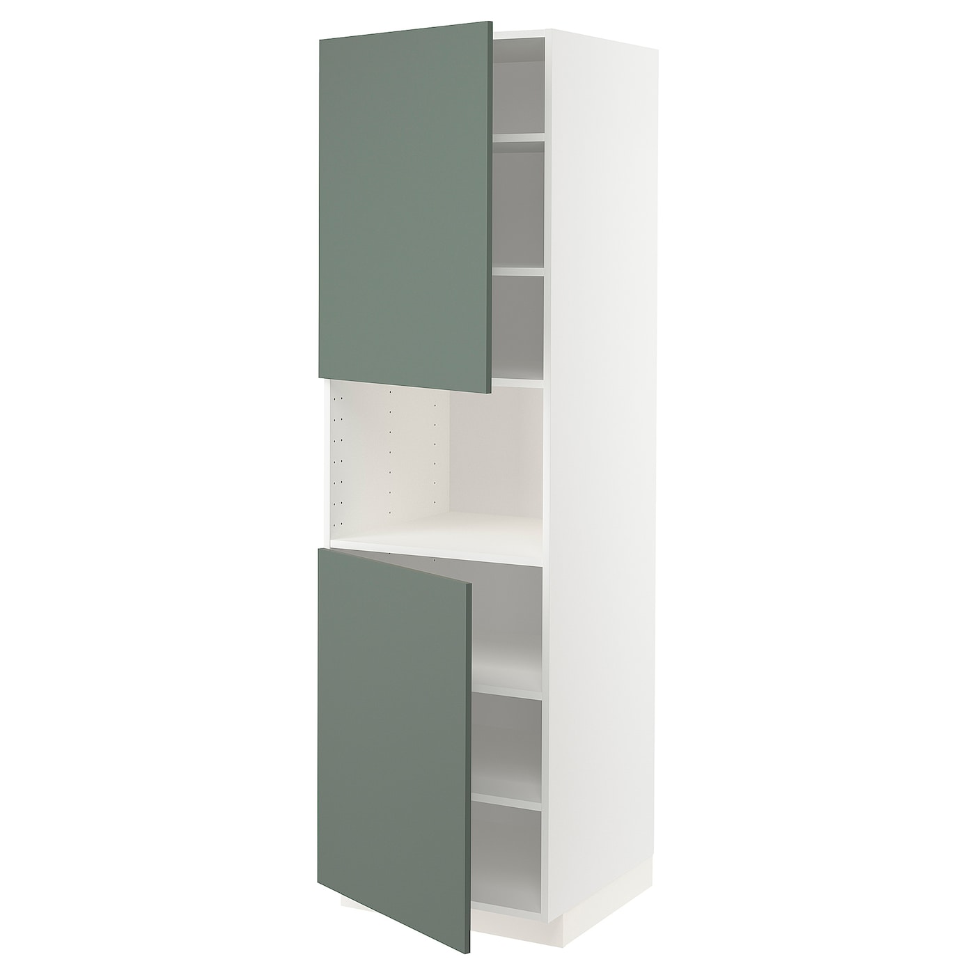 Высокий кухонный шкаф с полками - IKEA METOD/МЕТОД ИКЕА, 200х60х60 см, белый/темно-серый