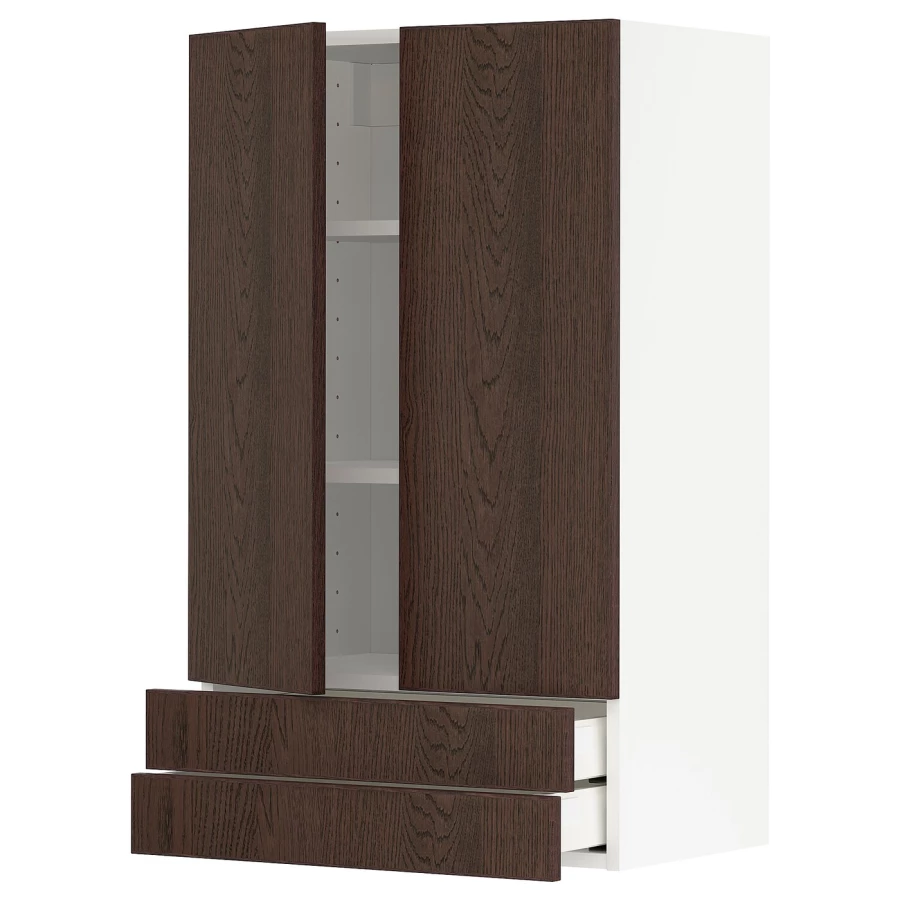 Шкаф  - METOD / MAXIMERA IKEA/  МЕТОД/МАКСИМЕРА ИКЕА, 100х60 см, коричневый/белый (изображение №1)