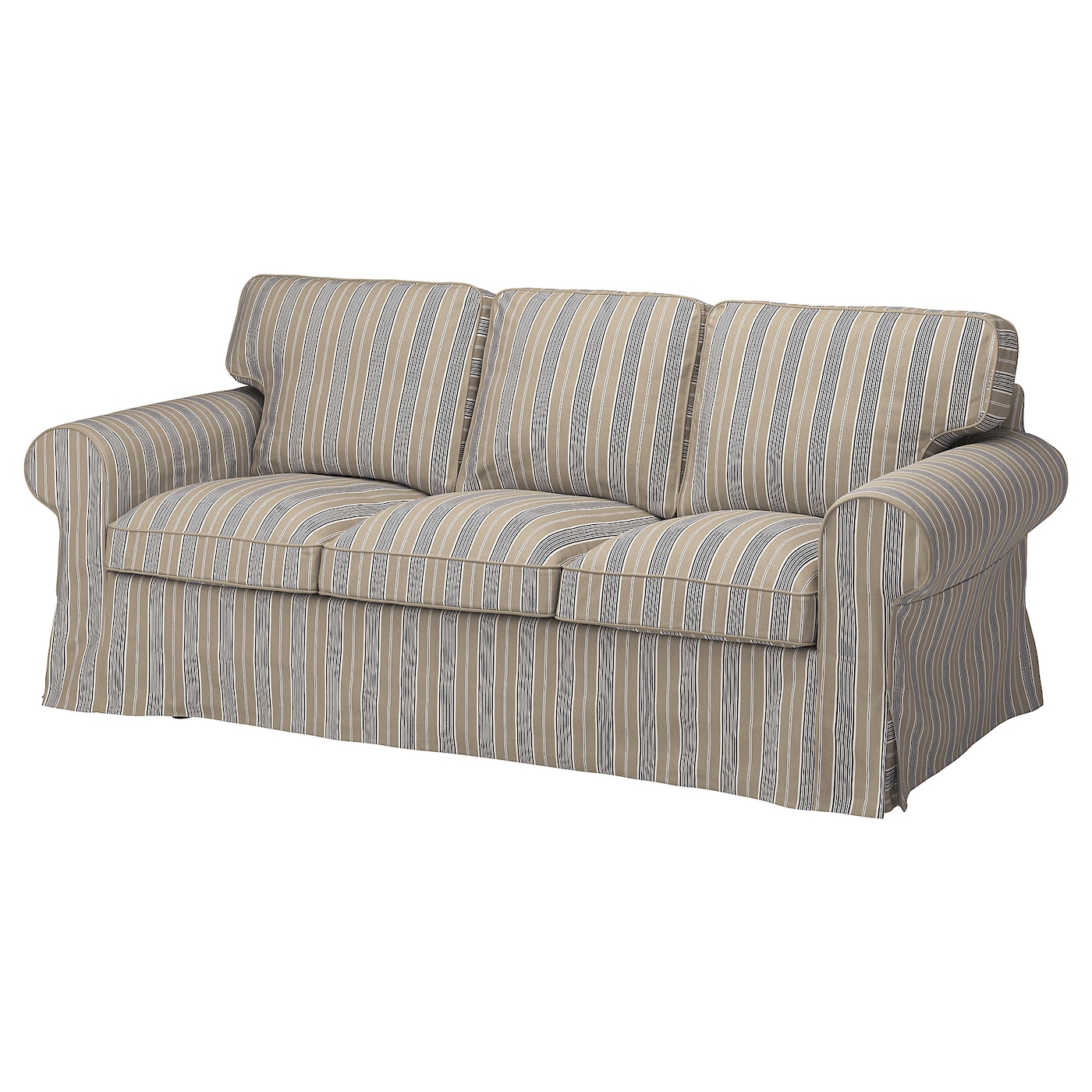 3-местный диван - IKEA EKTORP/ЭКТОРП ИКЕА, 88х88х218 см, полосатый