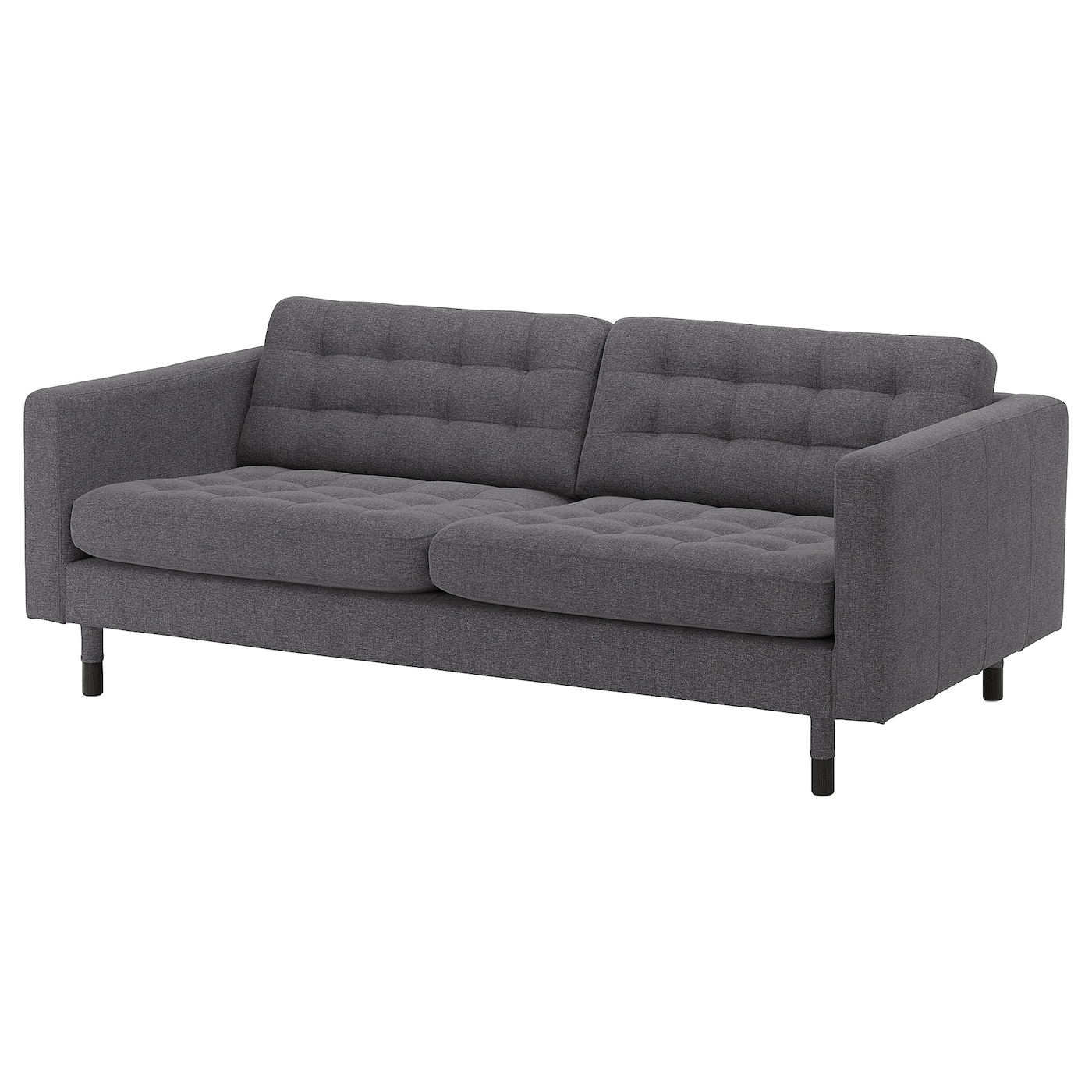 3-местный диван - IKEA LANDSKRONA/ЛАНДСКРОНА ИКЕА, 78х89х204 см, черный