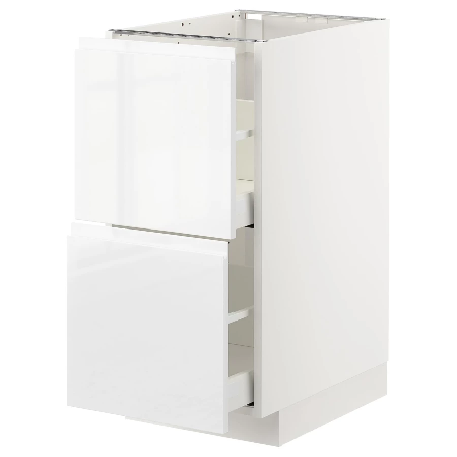 Напольный кухонный шкаф  - IKEA METOD MAXIMERA, 88x62x40см, белый/светло-серый, МЕТОД МАКСИМЕРА ИКЕА (изображение №1)