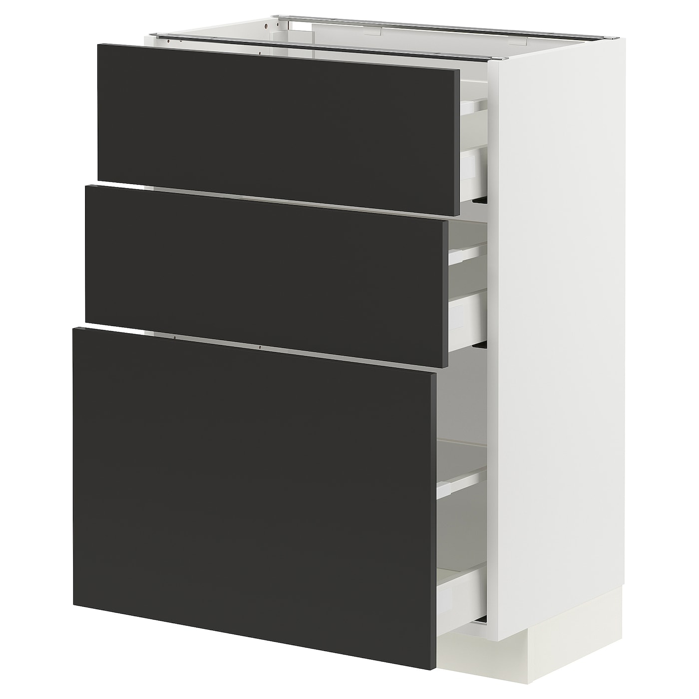 Напольный шкаф - METOD / MAXIMERA IKEA/ МЕТОД/ МАКСИМЕРА ИКЕА,  88х60 см, белый/черный
