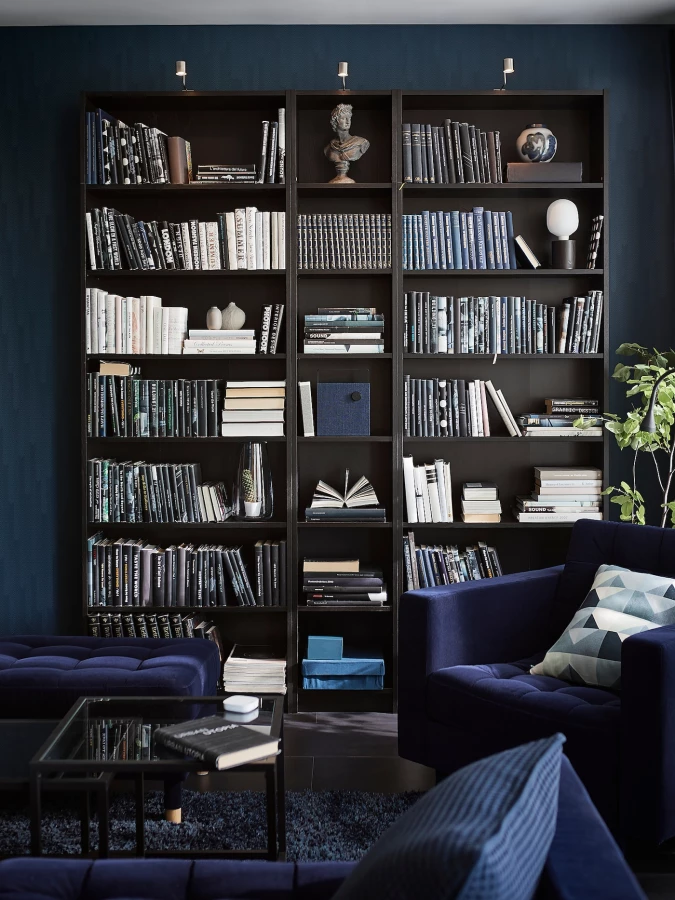 Открытый книжный шкаф - IKEA BESTÅ/BESTA, 28x80x202 см, чёрный, БЕСТО ИКЕА (изображение №3)