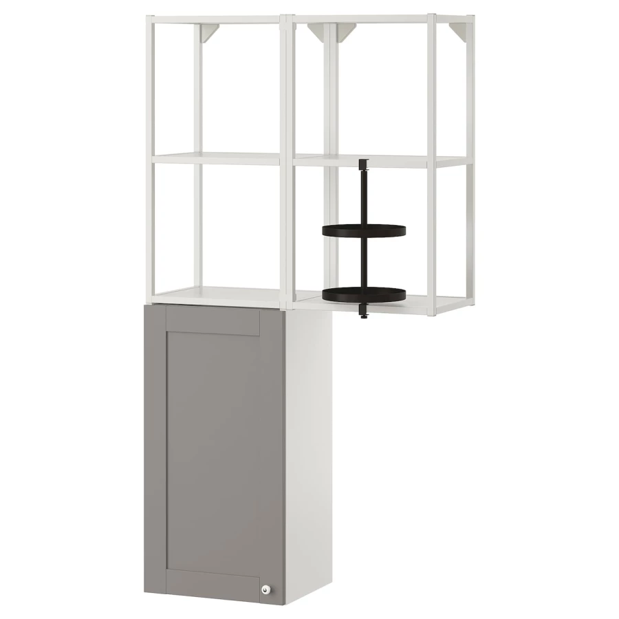 Стеллаж - IKEA ENHET/ЭНХЕТ ИКЕА, 80х32х150 см, белый/серый (изображение №1)