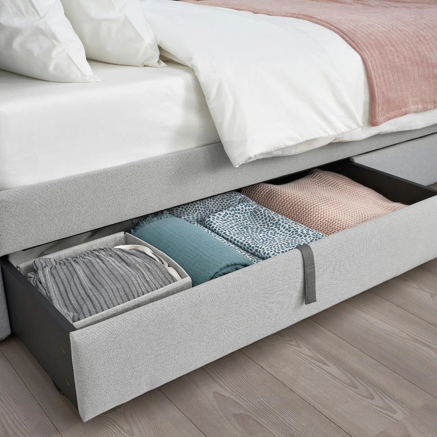 Ящик для каркаса кровати - IKEA GLADSTAD/ГЛАДСТАД ИКЕА, 19х60х100см, черный/серый (изображение №3)