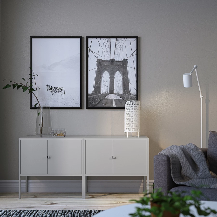 Шкаф - LIXHULT IKEA/ ЛИКСГУЛЬТ ИКЕА,  120х57 см, серый (изображение №9)