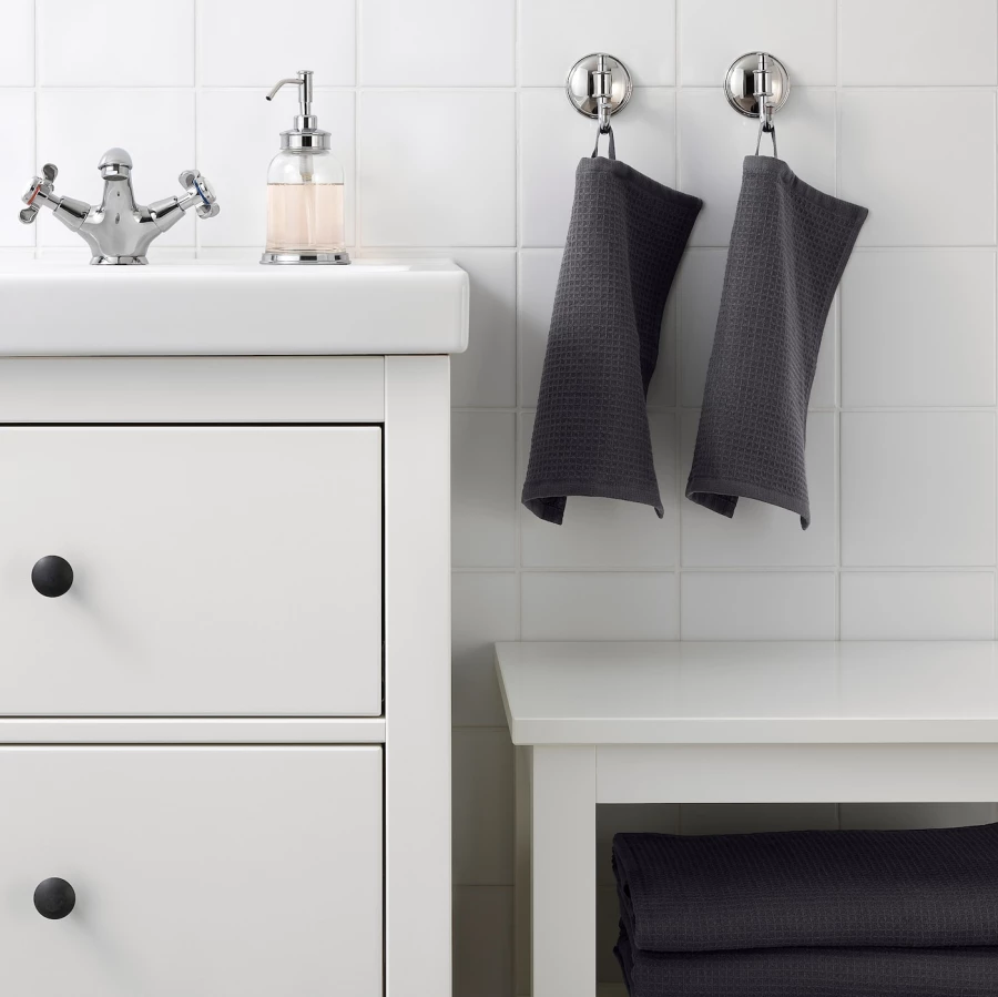 Полотенце для рук - IKEA SALVIKEN, 30х30 см, серый, САЛЬВИКЕН ИКЕА (изображение №2)