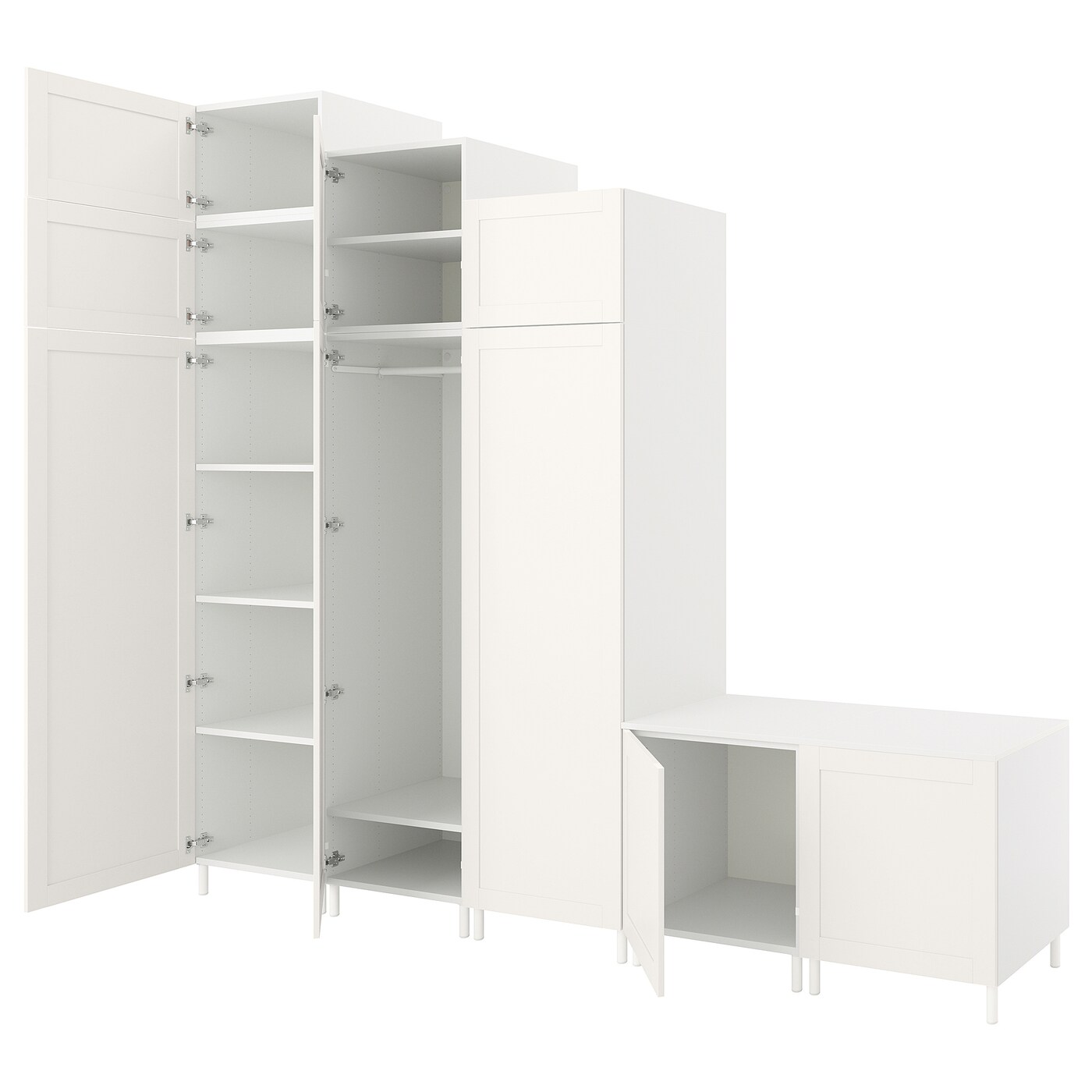 Платяной шкаф - PLATSA/SANNIDAL/IKEA/ ПЛАТСА/САННИДАЛИКЕА,300x57x271 см, белый