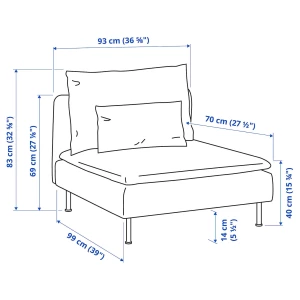 Второе фото. Кресло - IKEA SÖDERHAMN/SODERHAMN/СЁДЕРХАМН ИКЕА 93х99х83 см, серый