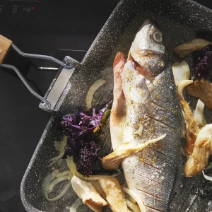 Второе фото. Сковорода-гриль- HUSKNUT ИКЕА, антипригарное покрытие, черный, 36х26см