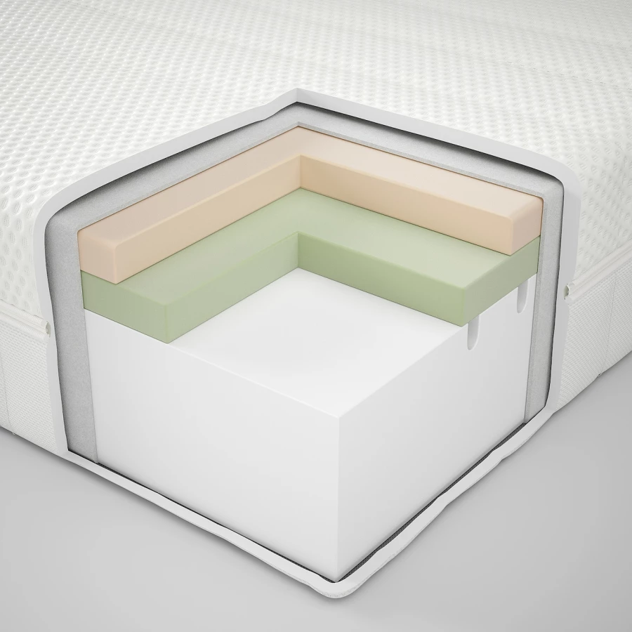Каркас кровати с ящиком для хранения и матрасом - IKEA NORDLI, 200х140 см, матрас жесткий, белый, НОРДЛИ ИКЕА (изображение №16)