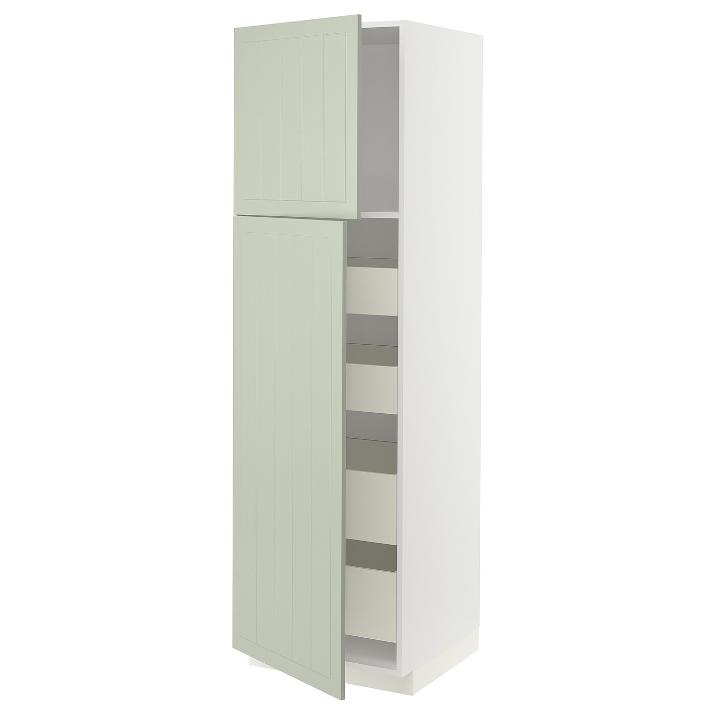 Высокий шкаф с ящиками - IKEA METOD/MAXIMERA/МЕТОД/МАКСИМЕРА ИКЕА, 200х60х60 см, белый/зеленый
