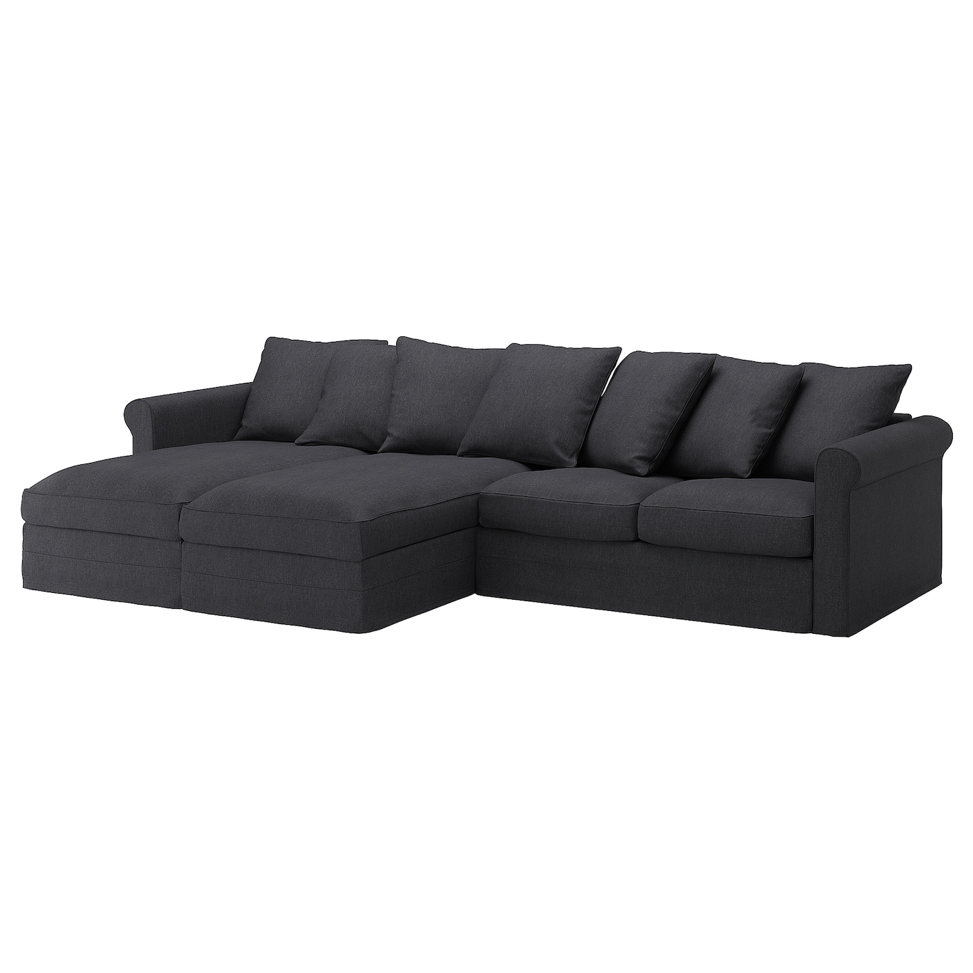 2 шезлонга и 2-местный диван - IKEA GRÖNLID/GRONLID,  98x339см, серый/синий, ГРЕНЛИД ИКЕА