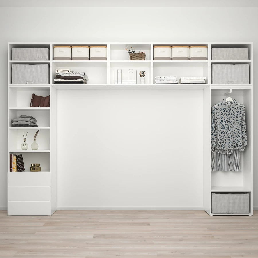 Платяной шкаф - PLATSA/IKEA/ ПЛАТСА ИКЕА,340x42x241 см, белый (изображение №3)