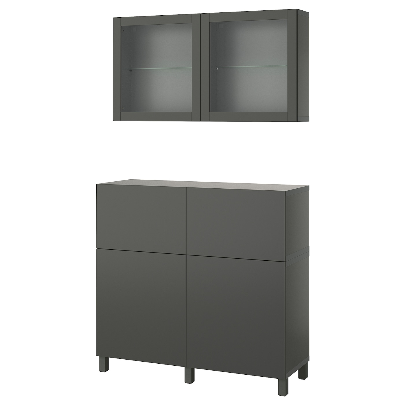 Комбинация для хранения - BESTÅ/ BESTА IKEA/ БЕСТА/БЕСТО ИКЕА, 213х120 см, темно-серый