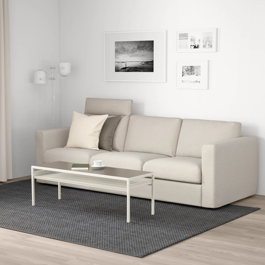 3-местный диван - IKEA VIMLE/ВИМЛЕ ИКЕА, 83х98х241 см, белый (изображение №2)