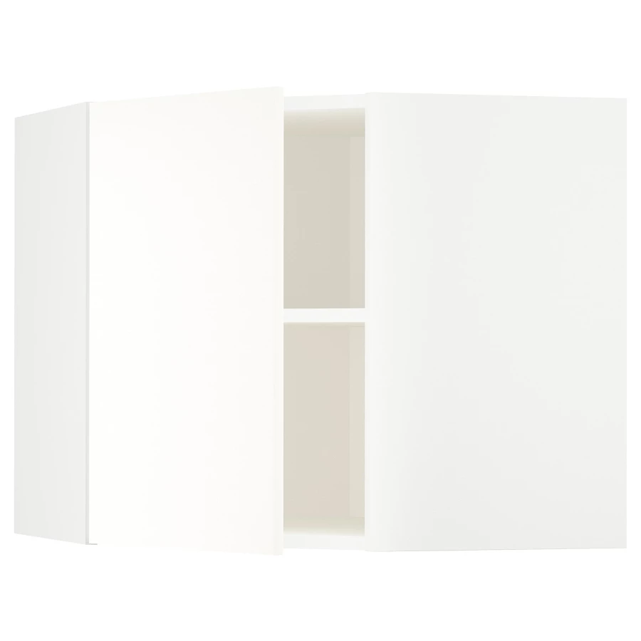 Угловой навесной шкаф с полками - METOD  IKEA/  МЕТОД ИКЕА, 60х68 см, белый (изображение №1)