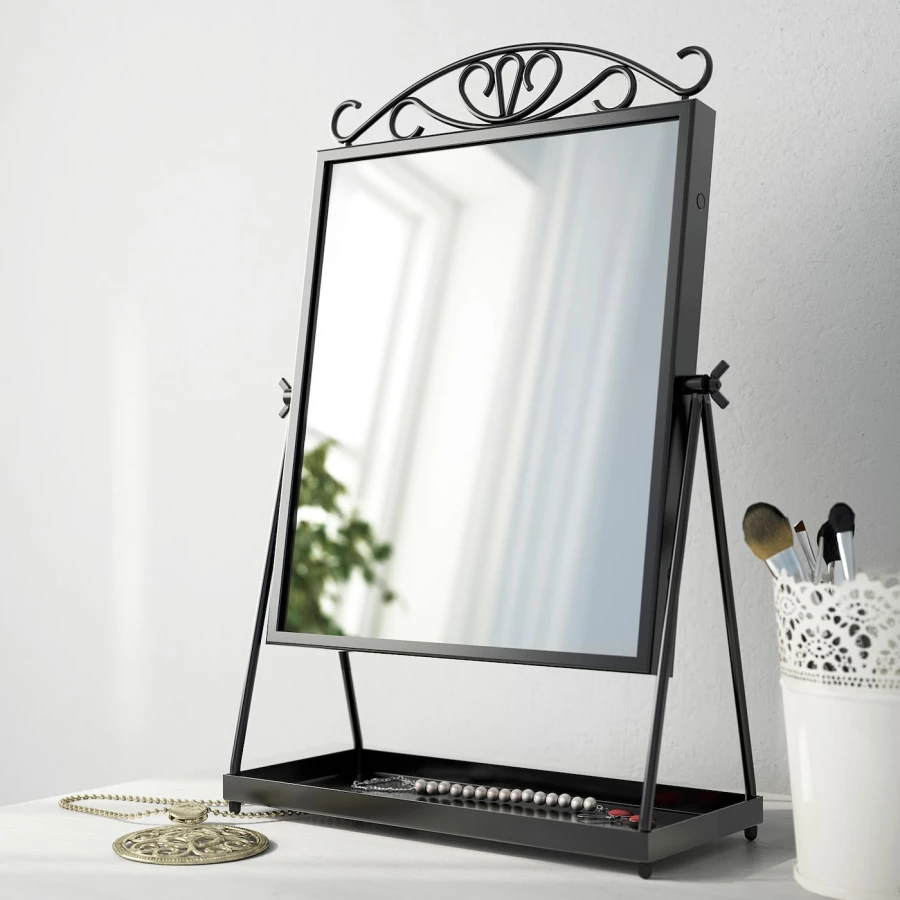 Зеркало - KARMSUND IKEA/ КАРМСУНД ИКЕА, 27х43 см, черный (изображение №2)