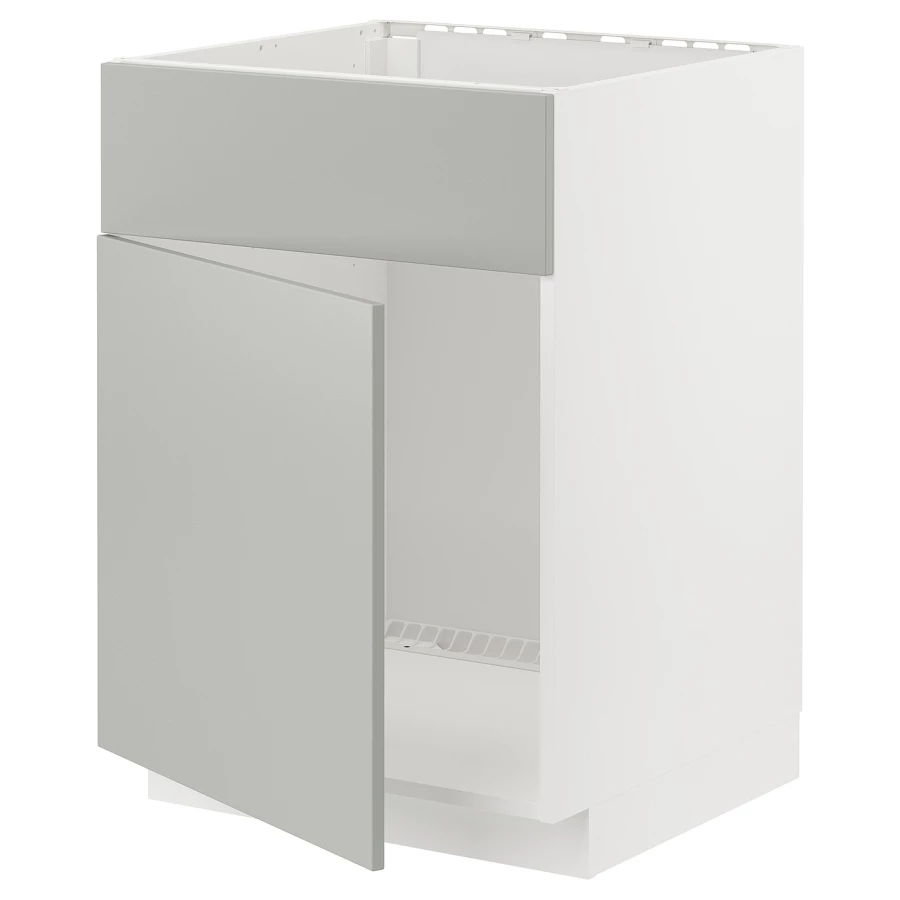 Напольный шкаф - METOD IKEA/ МЕТОД ИКЕА,  88х60 см, белый/светло-серый (изображение №1)
