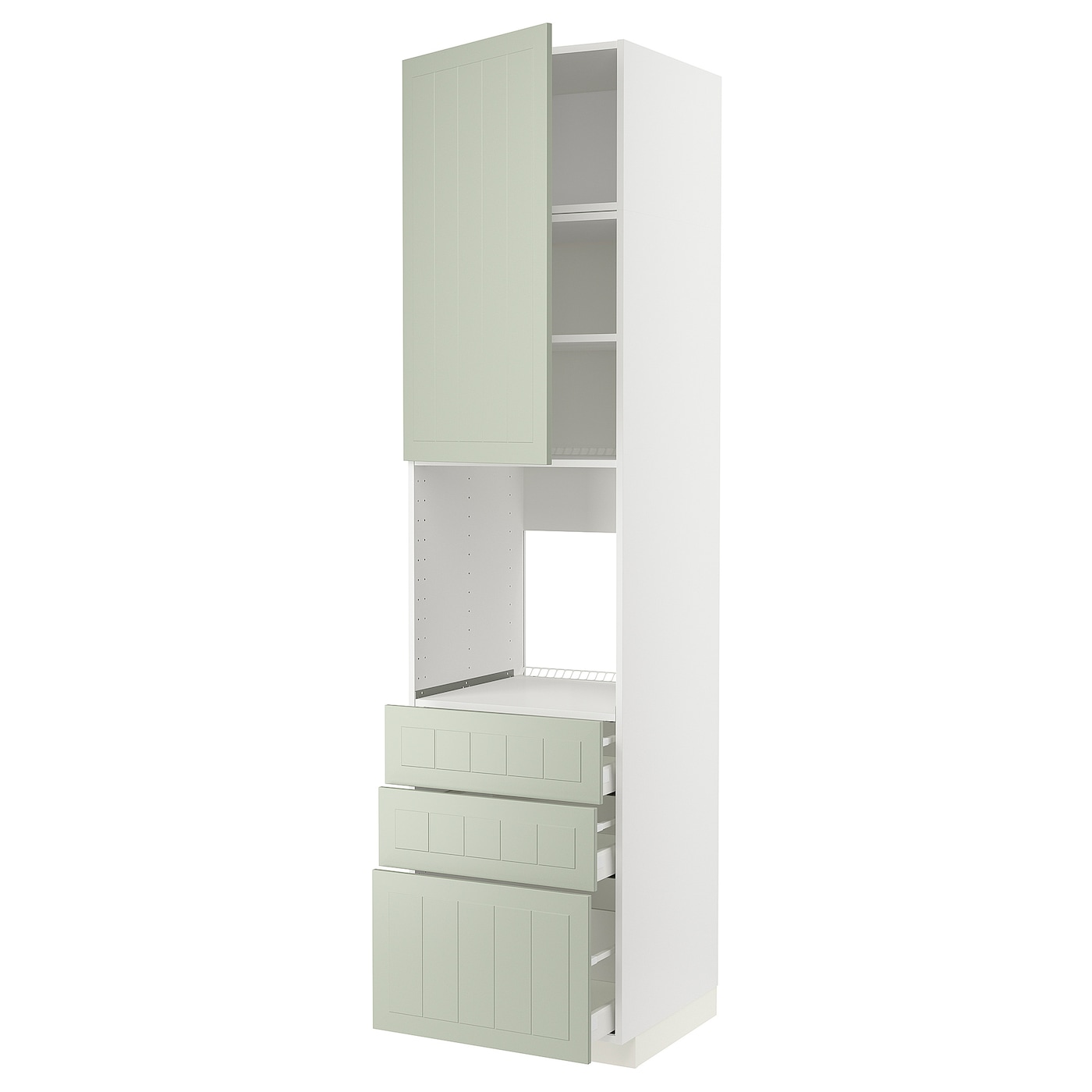 Высокий шкаф - IKEA METOD/MAXIMERA/МЕТОД/МАКСИМЕРА ИКЕА, 240х60х60 см, белый/светло-зеленый