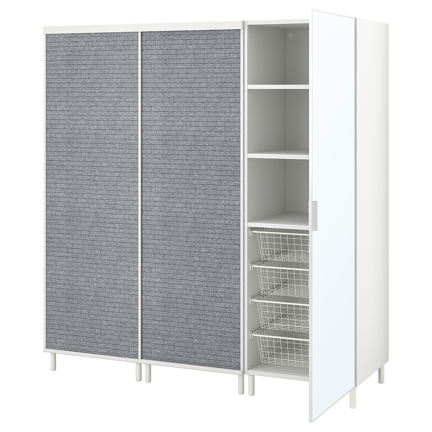 Шкаф 2-дверный - IKEA PLATSA/ПЛАТСА ИКЕА, 180х191х57 см, белый/темно-серый