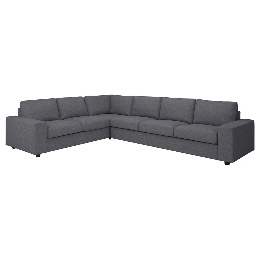 Чехол на угловой диван - IKEA VIMLE/ВИМЛЕ ИКЕА, 326х68 см,  серый (изображение №1)