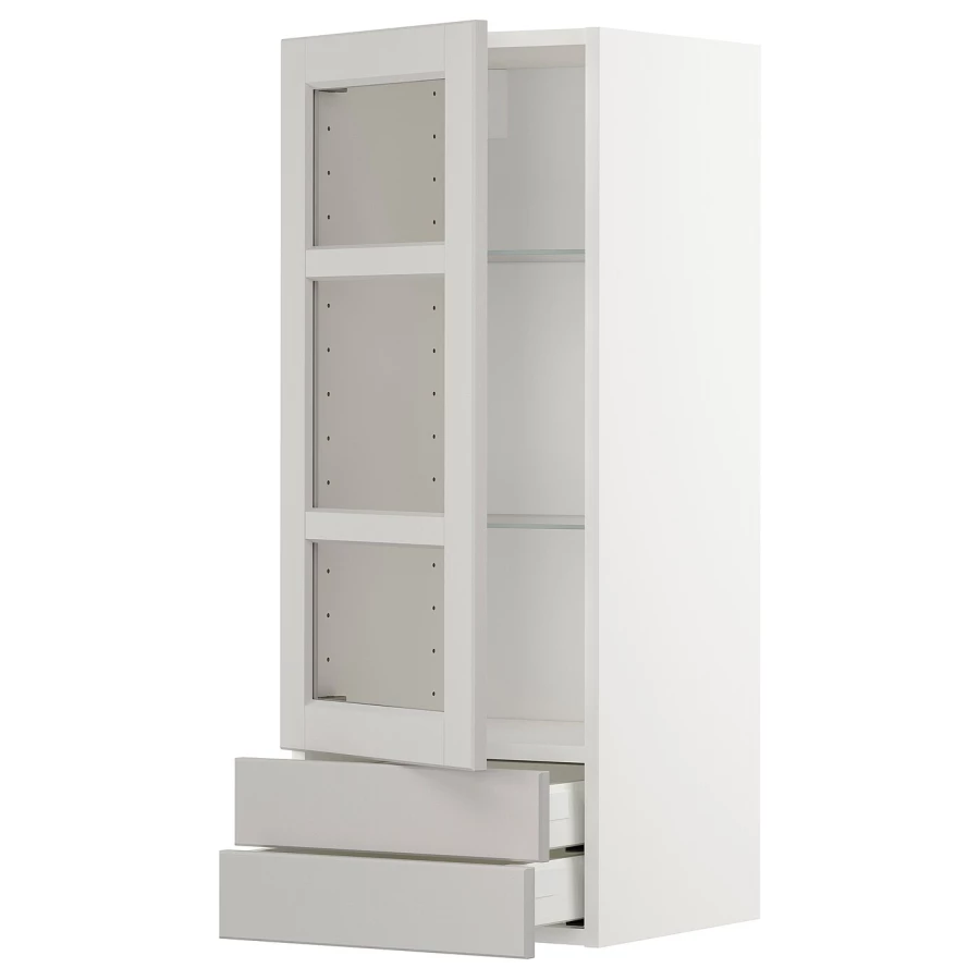 Шкаф  - METOD / MAXIMERA IKEA/  МЕТОД/МАКСИМЕРА ИКЕА, 100х40 см, белый/серый (изображение №1)