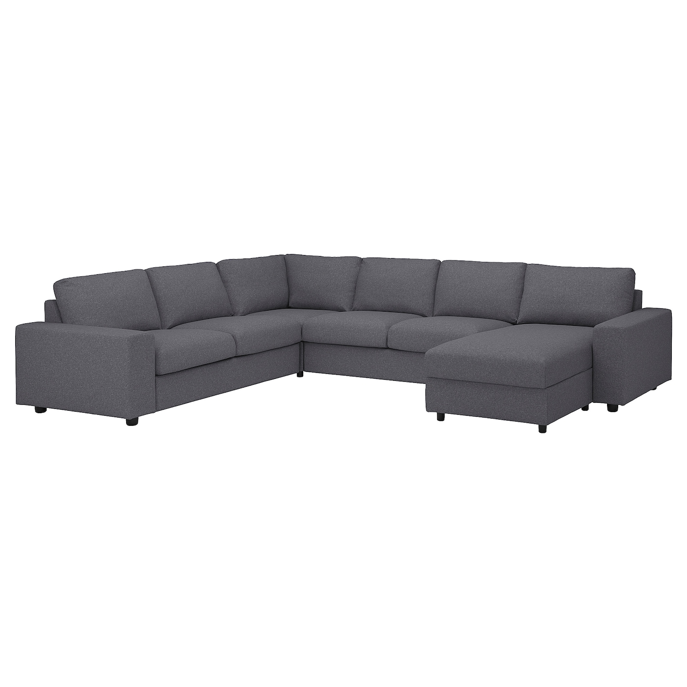 Чехол на угловой диван - IKEA VIMLE/ВИМЛЕ ИКЕА, 337х68 см,  серый
