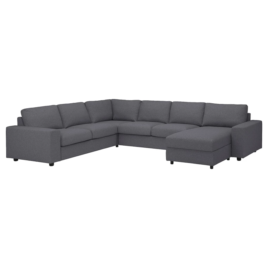 Чехол на угловой диван - IKEA VIMLE/ВИМЛЕ ИКЕА, 337х68 см,  серый (изображение №1)