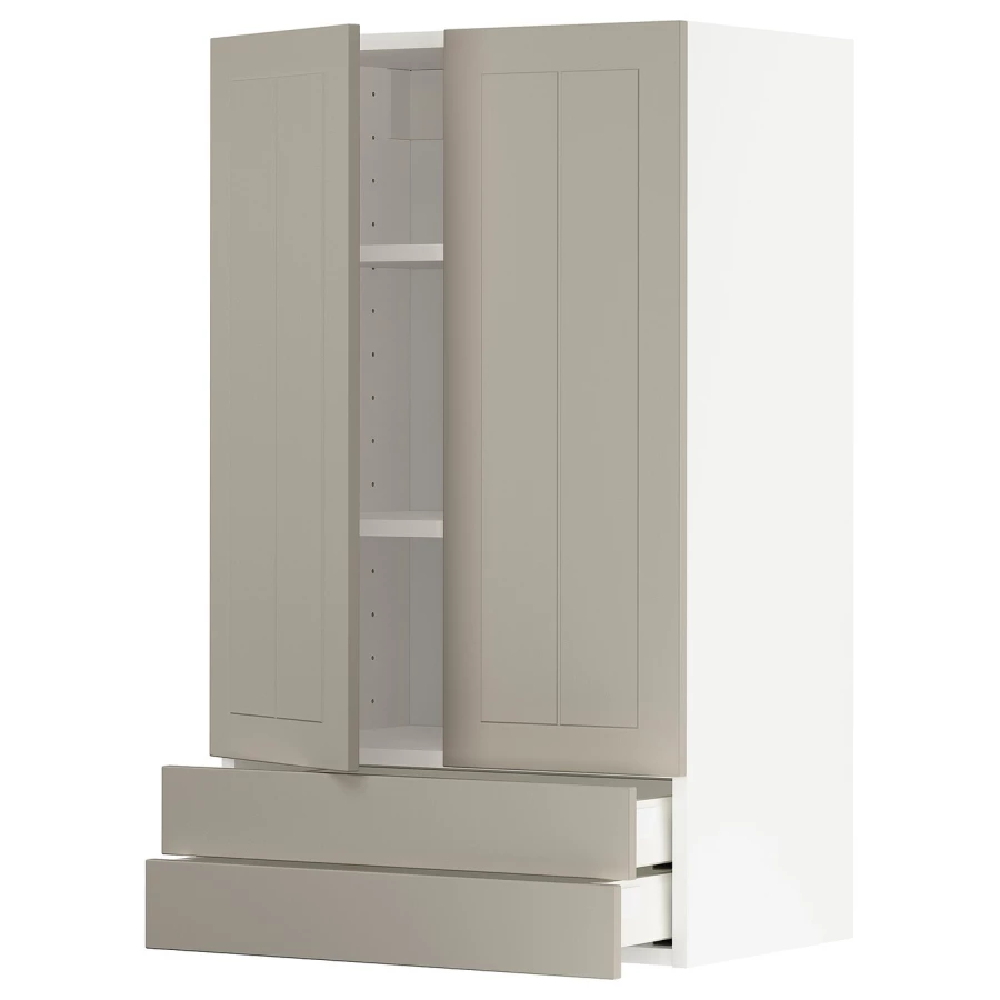 Шкаф  -  METOD / MAXIMERA IKEA/  МЕТОД/МАКСИМЕРА ИКЕА, 100х60 см, белый/коричневый (изображение №1)