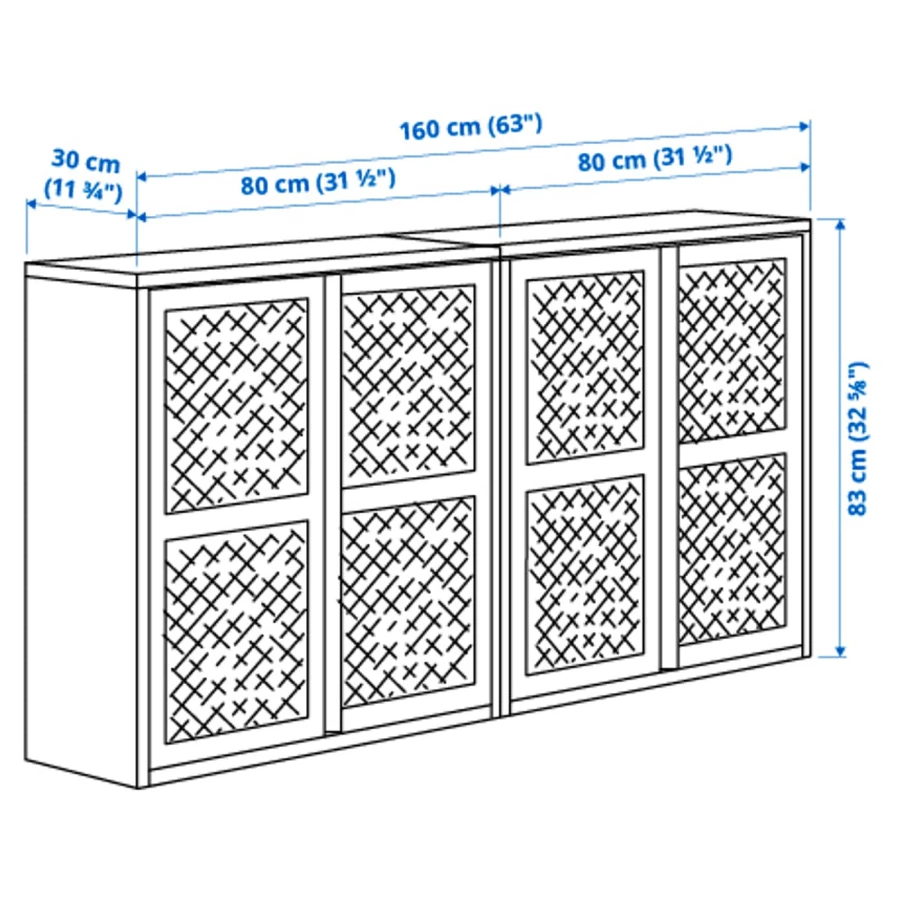 Шкаф - IVAR IKEA/ ИВАР ИКЕА, 160х83 см, черный (изображение №6)