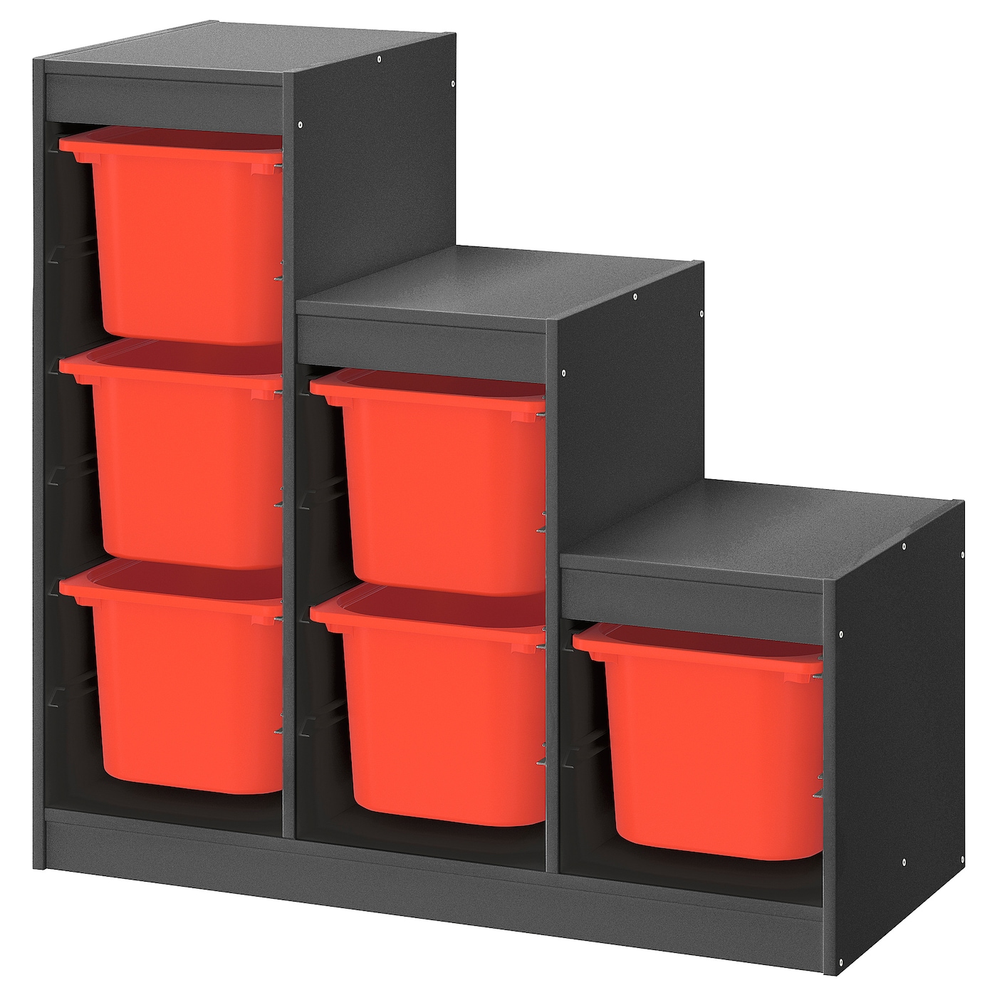 Стеллаж - TROFAST IKEA/ ТРУФАСТ ИКЕА,  99х94х44 см, черный/красный
